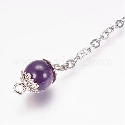 Rough Natural Amethyst Dowsing Pendulums&nbsp;PALLOY-JF00291-02