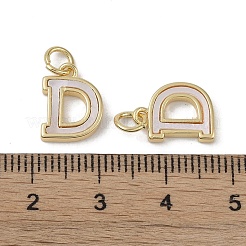 真鍮パヴェシェル文字Dチャーム  18KGP本金メッキ  12x9.5x2mm  穴：3mm&nbsp;KK-G497-11G