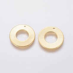 ステンレスペンダント201個  リング  ゴールドカラー  16x1mm  穴：0.8mm&nbsp;STAS-L234-051G