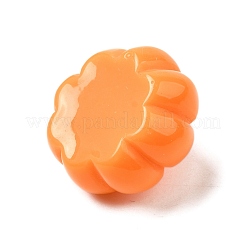 不透明樹脂ペンダント  カボチャ  模造野菜  プラチナ鉄ループ付き  オレンジ  14.5x21x20.5mm  穴：2mm&nbsp;FIND-I044-10