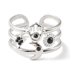 304 Stainless Steel Open Cuff Ring for Women&nbsp;RJEW-F166-01P-02