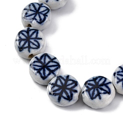 Handmade Blue and White Porcelain Beads Strands&nbsp;PORC-I027-15B
