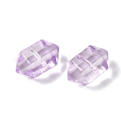 染色・加熱された透明ガラスビーズ  天然石風  弾丸  多面カット  プラム  19.5x12x13mm  穴：1.4mm&nbsp;GLAA-F132-01H