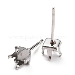 Non-Tarnish 304 Stainless Steel Stud Earring Settings&nbsp;LS-STAS-B004-04P-E