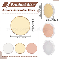 真鍮製記念コイン 15色 3枚  プラスチック付き  ブランクフラットラウンド  ミックスカラー  45x7.5mm  5個/カラー&nbsp;AJEW-NB0006-29