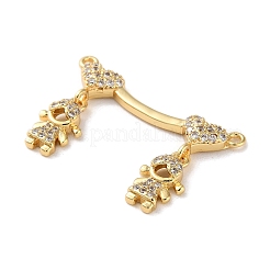 Brass Pave Cubic Zirconia Pendants&nbsp;KK-M287-06G-B