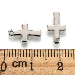 変色しにくいクロスステンレススチールチャームペンダント  ステンレス鋼色  12x7x1mm  穴：1mm&nbsp;X-STAS-Q168-07