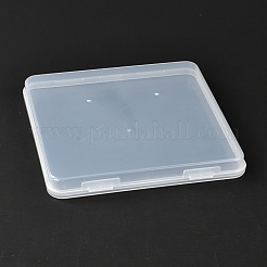 正方形ポリプロピレン（pp）プラスチックボックス  ビーズ保存容器  ヒンジ付き蓋付き  透明  16.4x16x1.7cm  内径：15.2のCM&nbsp;CON-Z003-02A
