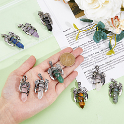9Pcs 9 Styles Gemstone Pointed Pendants&nbsp;G-DC0001-33