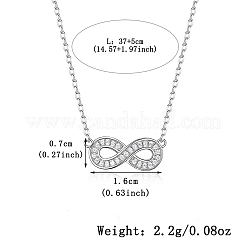 S925シルバーインフィニティジルコンネックレスとブレスレットセット。毎日着用できるスタイリッシュなミニマリストジュエリー。&nbsp;JF1593-5