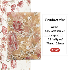 Embroidered Flowers Polyester Tulle Lace Fabric&nbsp;DIY-WH0449-31D
