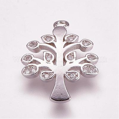 Brass Micro Pave Cubic Zirconia Pendants&nbsp;ZIRC-G099-37P-1