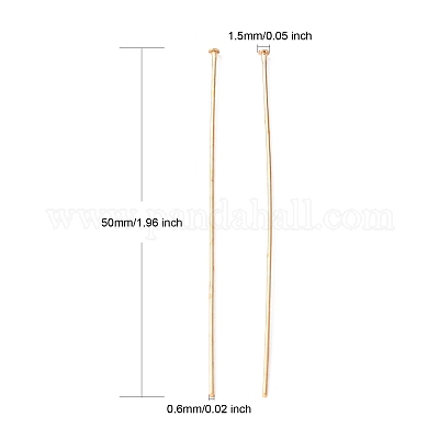 鉄平頭ピン  ライトゴールド  50x0.6mm  22ゲージ  約2100個/500g  ヘッド：1.5mm&nbsp;IFIN-R217-0.6x50-KC-1