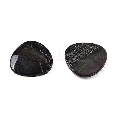 天然石ブラックリップシェルカボション  三角形  9x9x1.5mm&nbsp;SSHEL-T017-09-1