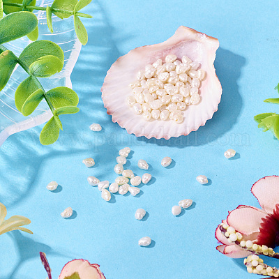 天然養殖淡水真珠ビーズ100個 バロックパールケシパールビーズ 研磨