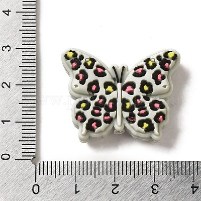 シリコンビーズ  蝶  グレー  24x30x9mm  穴：2mm&nbsp;SIL-U0001-01B-1