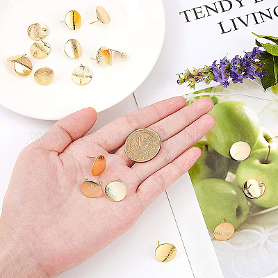 Brass Ear Stud Findings&nbsp;KK-BC0005-29G-1