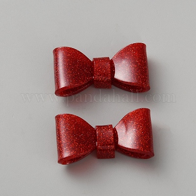 アクリルカボション  蝶結び  ファイヤーブリック  20.5x29.5x10.5mm&nbsp;OACR-SZC0004-01A-1