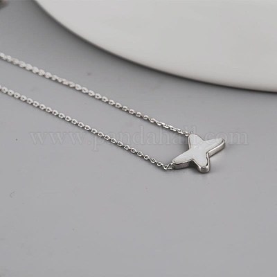 GRA 925シルバー ホワイトネックレス ホワイト 四角 ネックレス シルバー925 | iichi 日々の暮らしを