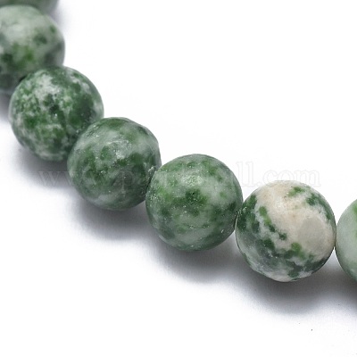 Natural Green Spot Jasper Bead Stretch Bracelets&nbsp;BJEW-K212-C-017-1