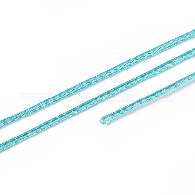 ポリエステルワックスコード  ラウンド  淡いターコイズ  0.5mm  5 M /バンドル&nbsp;YC-TAC0001-16-1