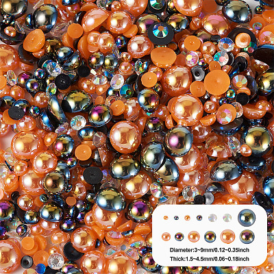 Half Round ABS Plastic Cabochons&nbsp;FIND-TAC0038-08B-1
