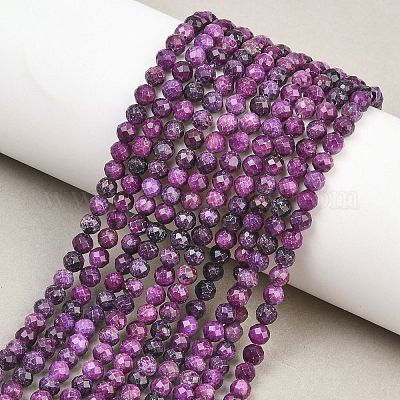 Heated Natural Sugilite Beads Strands&nbsp;G-B193-B04-4mm-1