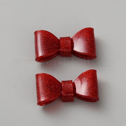 アクリルカボション  蝶結び  ファイヤーブリック  20.5x29.5x10.5mm&nbsp;OACR-SZC0004-01A-1