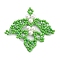 Seed Beads Beaded Charms, Leaf Shell Pearl Pendant, Lime Green, 40x45x4.5mm, Hole: 1.5~1.6mm