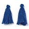 Handmade Polycotton(Polyester Cotton) Tassel Decorations, Pendant Decorations, Blue, 29~35mm