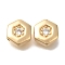 Brass Micro Pave Cubic Zirconia, Star, Oval, Heart, Hexagon, Beads, Nickel Free, Golden, 7.5x7x3.5mm, Hole: 0.9mm