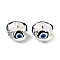 Transparent Glass Beads, with Enamel, Faceted, Rondelle with Evil Eye Pattern, Black, 10x7.5mm, Hole: 1.5mm