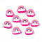 Handmade Polymer Clay Beads, Rainbow & Cloud, Hot Pink, 8.5~10.5x10~12.5x4~5mm, Hole: 1.8mm