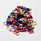 Plastic Paillette Beads, Semi-cupped Sequins Beads, Center Hole, Mixed Color, 4x0.5mm, Hole: 1mm, about 35000pcs/pound