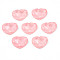 Transparent Resin Cabochons, Water Ripple, Heart, Pink, 17x21x7.5mm
