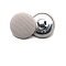1-Hole Cloth Metal Buttons, Flat Round, Beige, 20mm