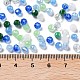 ガラスビーズ  多面カット  ロンデル  ライトブルー  4x3mm  穴：0.4mm  約6800個/500g&nbsp;EGLA-A034-LM4mm-09-3