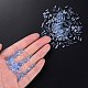 透明なガラスラッパビーズ  丸い穴  ライトブルー  3~8x2mm  穴：0.7mm  約450g /ポンド&nbsp;SEED-N005-001-C08-5