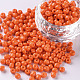 焼付塗装ガラスシードビーズ  レッドオレンジ  8/0  3mm  穴：1mm  約1111個/50g  50 G /袋  18袋/2ポンド&nbsp;SEED-US0003-3mm-K4-1