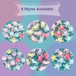 60Pcs 6 Style Transparent Acrylic Beads&nbsp;TACR-AR0001-04