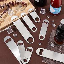 21個 3スタイル ステンレススチールビールボトルオープナー  オーバル  ステンレス鋼色  87.5~178x32~40x1.5mm  穴：10~30x20~30mm  7個/スタイル&nbsp;AJEW-UN0001-22