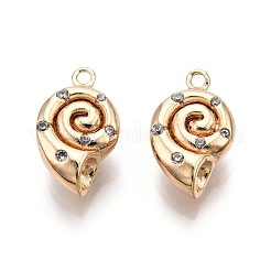 Brass Micro Pave Clear Cubic Zirconia Pendants&nbsp;KK-G436-25G