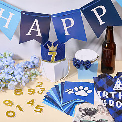 ペットの誕生日パーティーの飾り付け  プラスチックステッカーを含む  グリッターパウダークロスパッチ  布製ペット用誕生日バンダナ  紙製の長方形のストリーマーと布製のペット用首輪  ミックスカラー  ストリーマ: 150x121x0.2mm&nbsp;DIY-CA0008-26