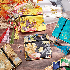 10Pcs 10 Colors Retro Square Cloth Zipper Pouches&nbsp;ABAG-PH0001-31