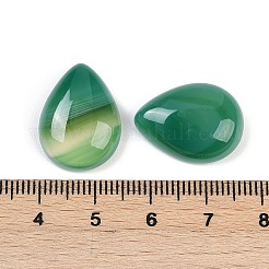 天然グリーンオニキスアゲート（染色・加熱）カボション  ティアドロップ  20~20.5x15~15.5x6.5~7mm&nbsp;G-H094-01A-04