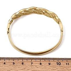 304 Stainless Steel Crystal Rhinestone Twisted Chain Hinged Cuff Bangles for Women&nbsp;SA-CBA61B8-09G