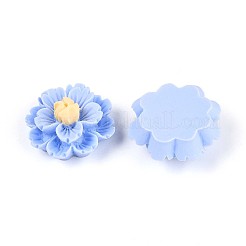 樹脂デコデンカボション  立体的な花  コーンフラワーブルー  23.5~24.2x23.5~24.2x11~12mm&nbsp;CRES-T025-04C