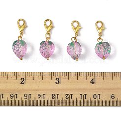 4Pcs Handmade Lampwork Strawberry Pendant Decorations&nbsp;HJEW-FS00041-03