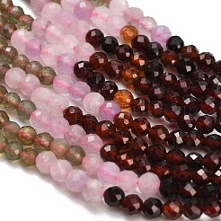 Gradient Color Natural Amethyst & Garnet & Apatite Beads Strands&nbsp;GG-CBA1668-A11-3mm