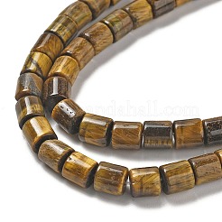 天然石タイガーアイビーズ連売り  コラム  6~6.5x6~6.5mm  穴：0.8mm  約60~61個/連  15.55インチ（39.5cm）&nbsp;G-L619-C03-6mm